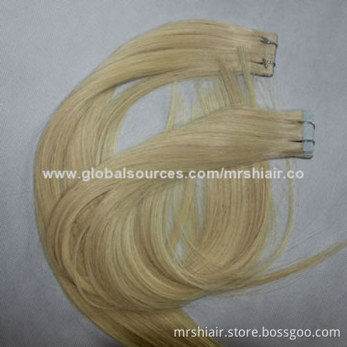 20-inch blond color Brazilian virgin tape in hair extensions